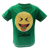 Kids Ireland Emoji Sequin T Shirt -  Aran crafts