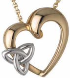 14K Trinity Knot Pendant Yellow and White Gold with Diamond -  Mary-Anne's Irish Gift Shop