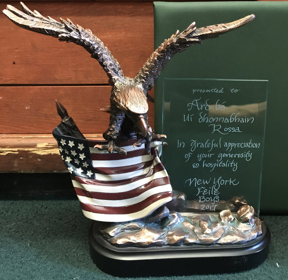 American Flag with Eagle and Glass -  Mary-Anne's Irish Gift Shop