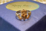 Mens 10K Claddagh Ring with  Closed Braided Back -  Jim O'Conner