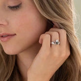 Ladies Connemara Marble Braided Back Claddagh Ring