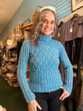 Fisherman Ladies Fitted Aran Tunic...Sky