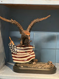 American Flag with Eagle and Glass Panel for engraving