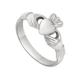 Ladies Small Heavyweight Sterling Silver Claddagh Ring