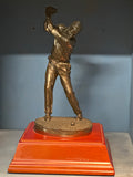 Bronze 11 in Male Golfer on Mahogany Base
