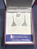 Sterling Silver Trinity Knot Drop Earrings