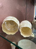 Belleek Ribbon Sugar & Creamer Set