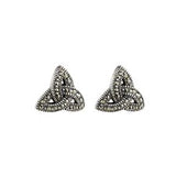 Sterling Silver Trinity Knot Marquisite Studs