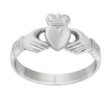 Ladies Small Heavyweight Sterling Silver Claddagh Ring