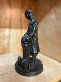 Jeanne Rynhart Bronze Sculpture 9 inch Girl at the Pump