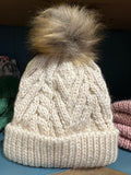 CableKnit Childs Hat with Pom