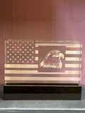 Crystal American Flag & Eagle Award
