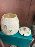 Belleek Shamrock Jam Pot with Notch in Lid