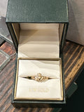 Tiny Claddagh Ring 10k Gold with Braided Back