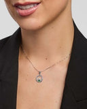 Sterling Silver Claddagh Pendant with Green Stone