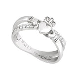 Ladies Sterling Silver Claddagh Ring "the Kiss"