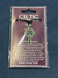 Pewter Celtic Cross Necklace on Leather Cord