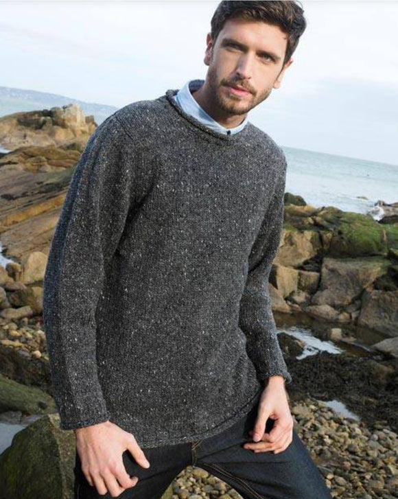 Roll Neck Knit Sweater Grey