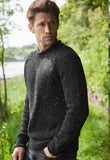 Fisherman Out of Ireland Gents Saddle Shoulder Sweater Raven