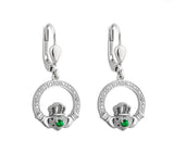 Sterling Silver Claddagh Drop Earings