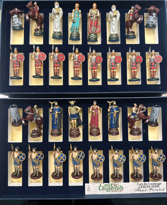 Handpainted Pewter Chess Set Queen Maeve vs. Ulster