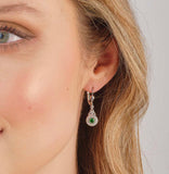 Sterling Silver CZ Cluster Trinity Knot Drop Earings