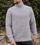 Fisherman Out of Ireland Short Zip Seed Stitch Sweater