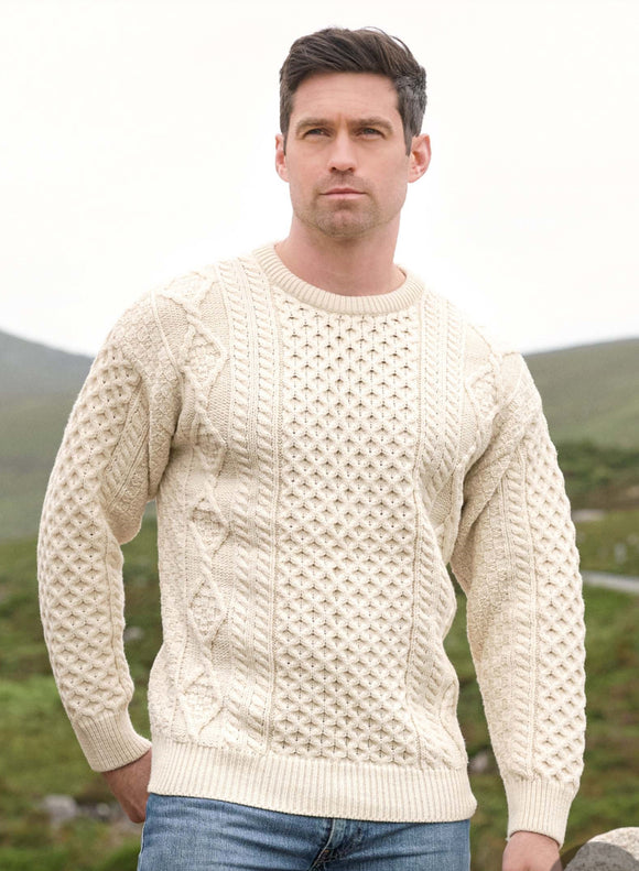 supersoft Aran Cable Knit Crew Unisex