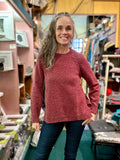 Fisherman Out of Ireland Ladies Raglan Tunic…Red/Grey mottled yarn