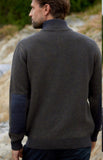 Fisherman Out of Ireland Short Zip Seed Stitch Sweater