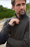 Fisherman Out of Ireland Short Zip Seed Stitch Sweater