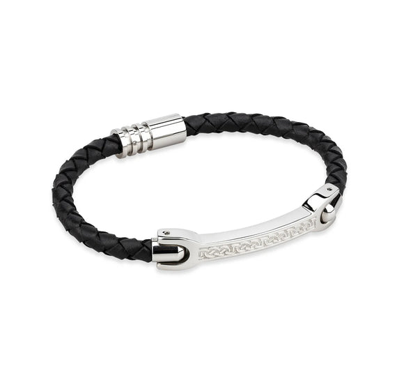 Leather Bracelet with Celtic Knots