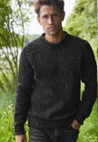 Fisherman Out of Ireland Gents Saddle Shoulder Sweater Raven