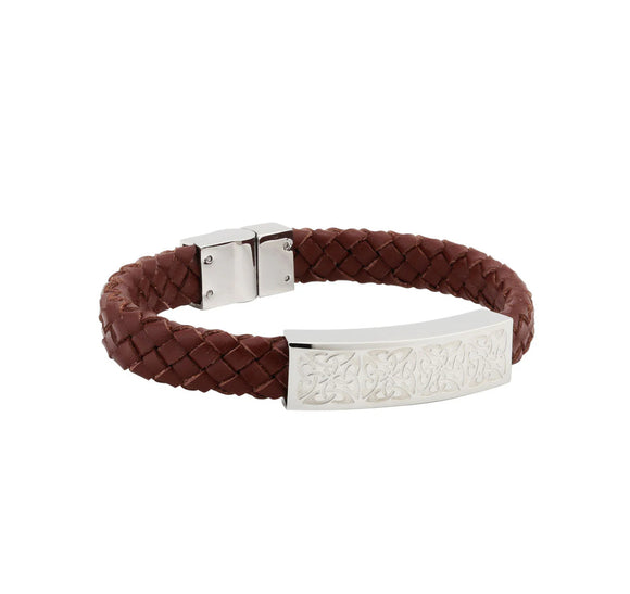 Leather Bracelet with Celtic Knots