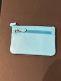 Leather Card Wallet with a Celtic Eternity Knot ~ Powder Blue