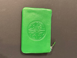 Leather Card Wallet with a Celtic Eternity Knot ~ Tan