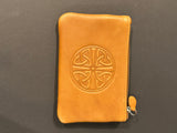 Leather Card Wallet with a Celtic Eternity Knot ~ Tan