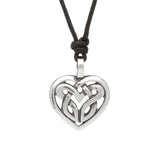 Pewter Celtic Love Knot Necklace on Leather Cord