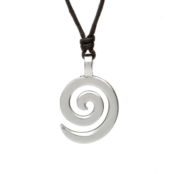 Pewter Celtic Spiral Necklace on Leather Cord
