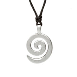 Pewter Celtic Spiral Necklace on Leather Cord