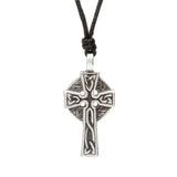 Pewter Celtic Cross Necklace on Leather Cord