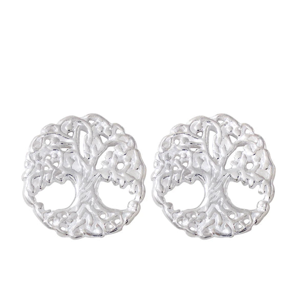 Sterling Silver Tree of Life Stud Earrings