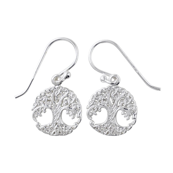 Sterling Silver Tree of Life Drop Earrings