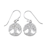 Sterling Silver Tree of Life Drop Earrings