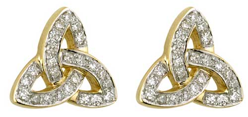 14K Trinity Knot Diamond Earrings
