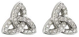 14K Trinity Knot Diamond Earrings White Gold