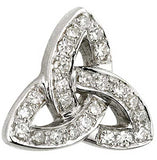 14K Trinity Knot Diamond Earrings White Gold