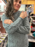 Ladies Roll Neck Cable knit Sweater
