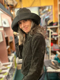 Irish Linen Rain Hat…Black