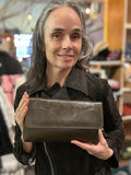 Celtic Knot Leather Clutch Bag ~ Olive